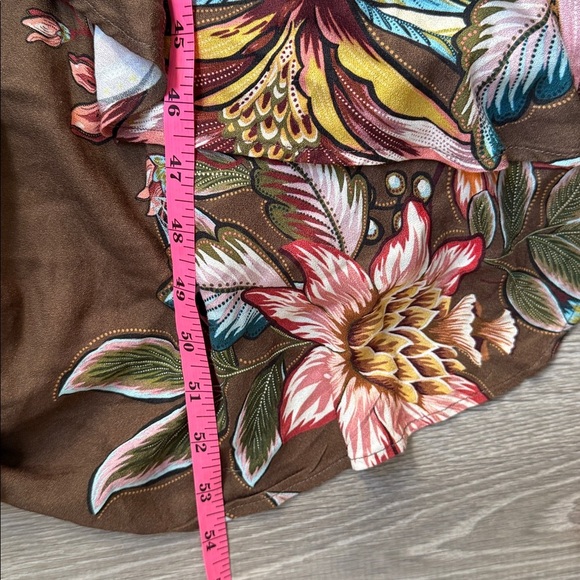 FARM Rio Anthropologie Valentina Brown Floral V Neck Midi Maxi Dress Small - Picture 11 of 12